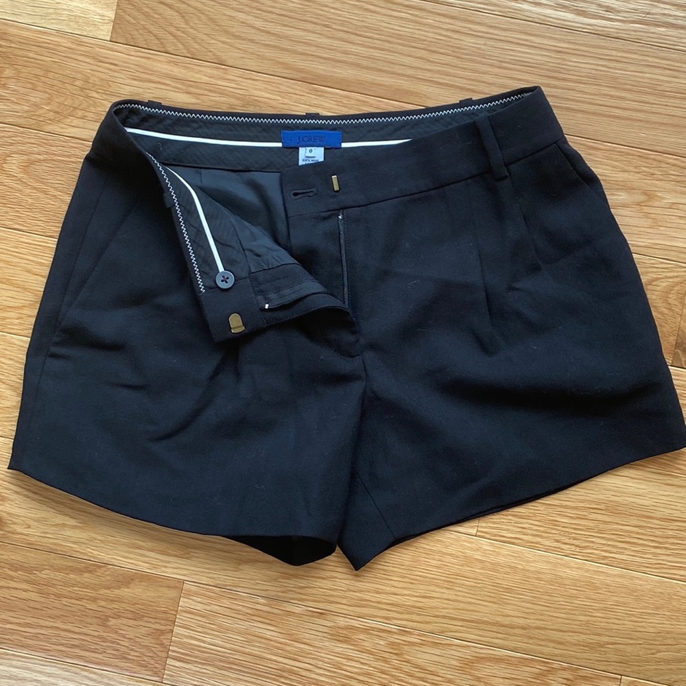 J Crew black wool dressy shorts